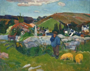 豚飼い ブルターニュ ポスト印象派 原始主義 ポール・ゴーギャン Oil Paintings